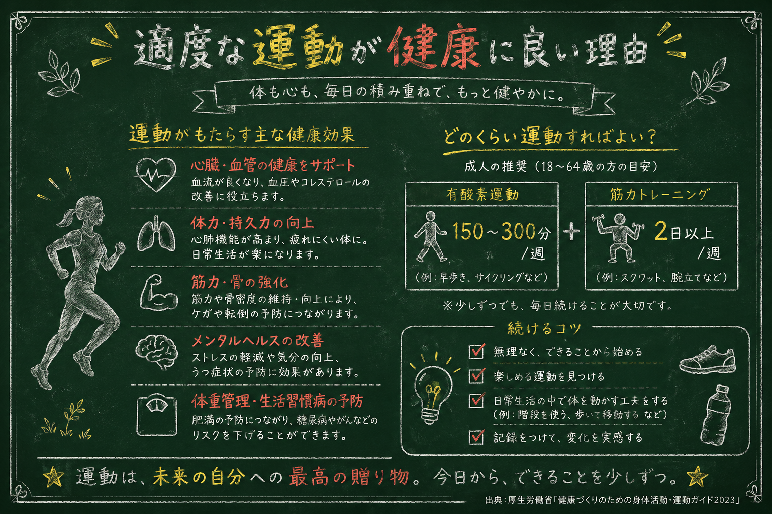 適度な運動が良い理由を説明する資料サンプル